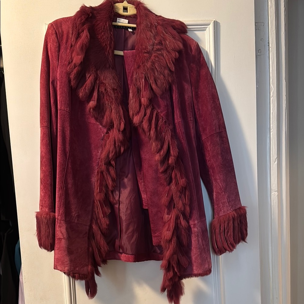 Luxurious Faux Fur Trimmed Jacket+Pants